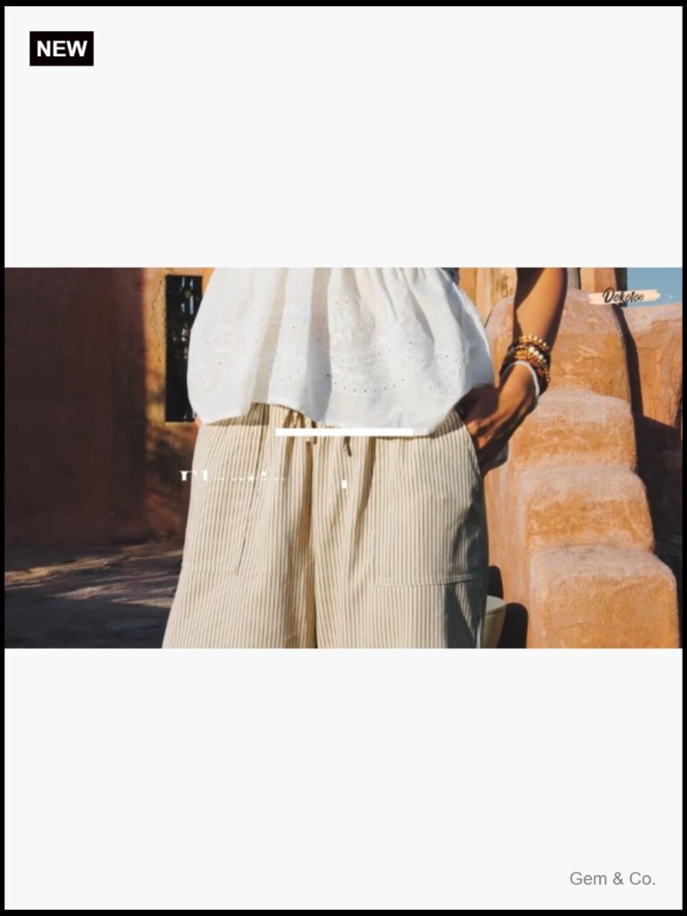 High Waisted Striped Barrel Casual Pants Drawstring Trousers - Picture 7 of 7